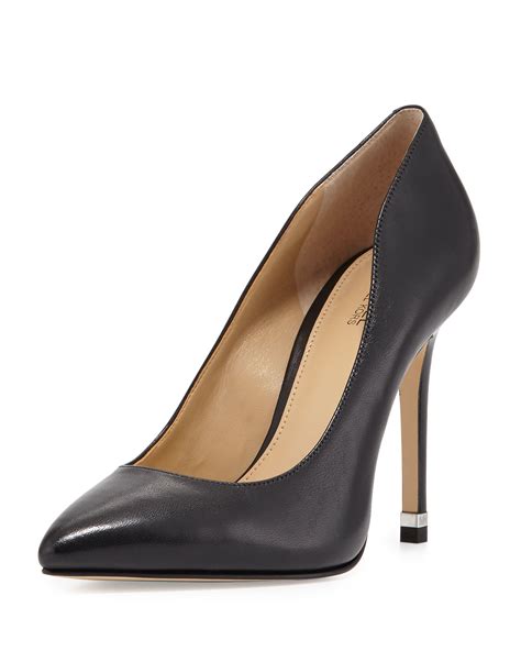 Michael Michael Kors Womens Lisa Pump Leather Pointed, Black 